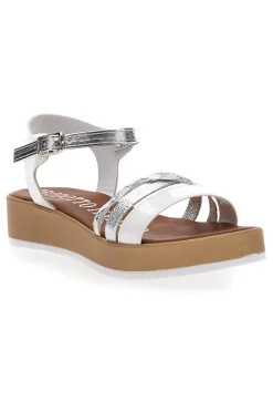 Sandali Bianchi e Argento con Platform 4194-MIO TEMPO Hot