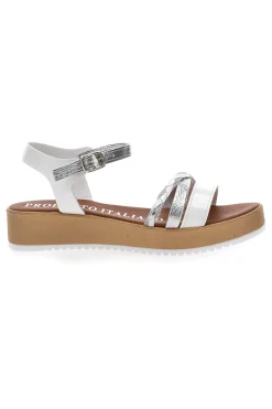 Sandali Bianchi e Argento con Platform 4194-MIO TEMPO Hot