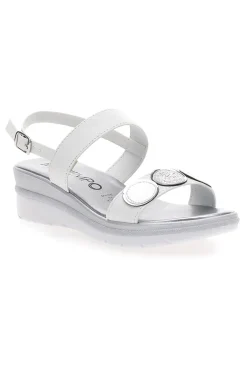 Sandali Bianchi e Argento con Platform 2482-MIO TEMPO New