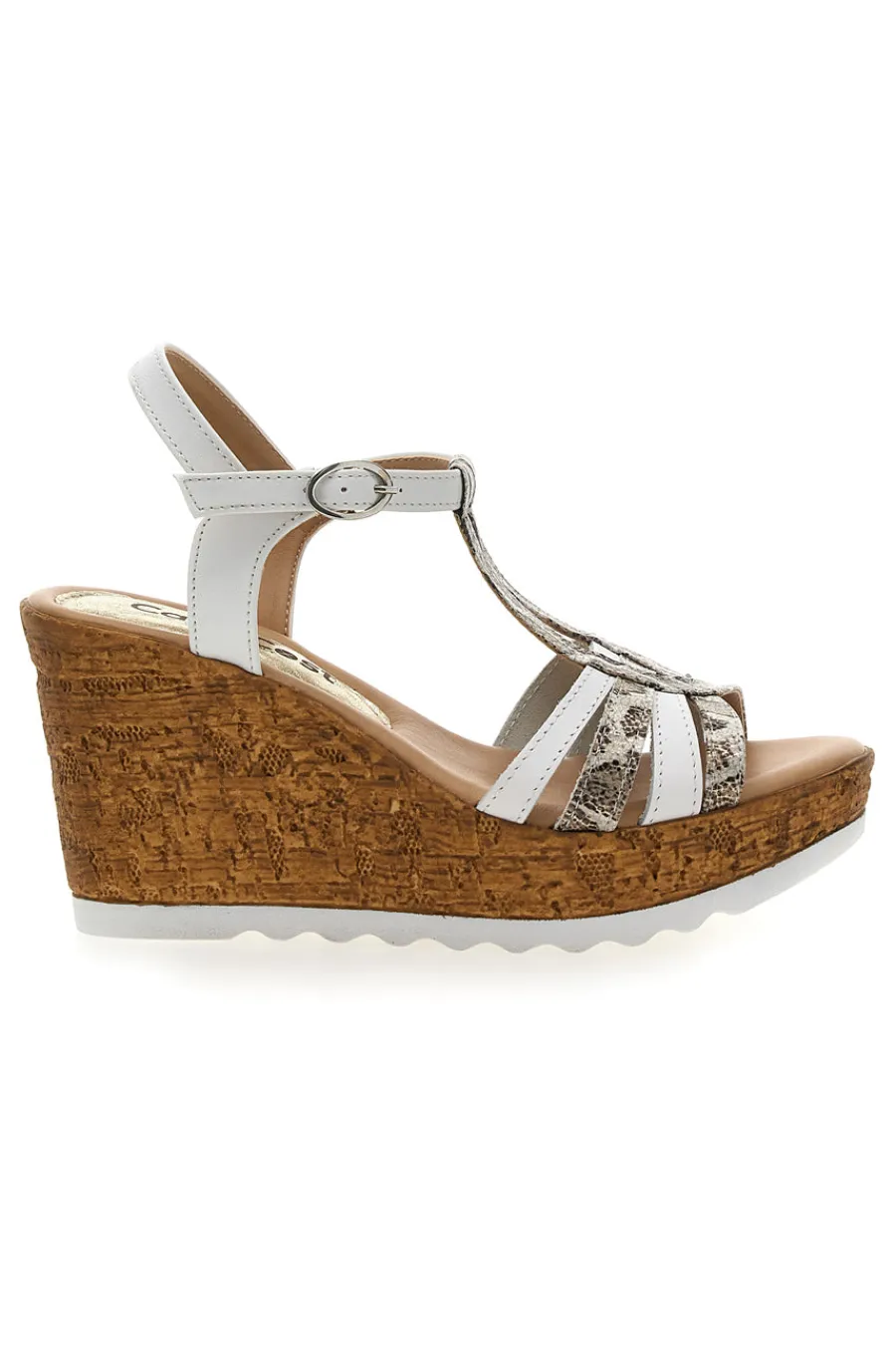 Sandali Bianchi e Fantasia Animalier con Zeppa MK31241-PITTARELLO LOOK Online