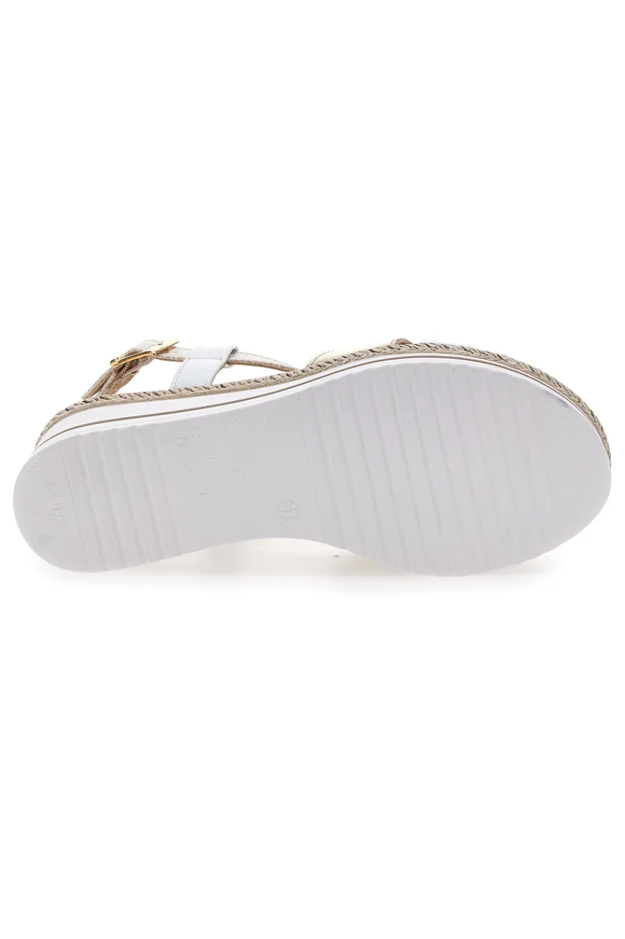 Sandali Bianchi e Oro Con Zeppa MK3234109-PRIMA RIGA
