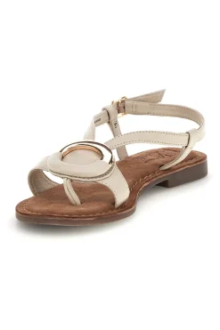 Sandali bianchi in vera pelle con decoro circolare frontale IF6532-PITTARELLO LOOK New