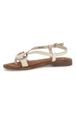 Sandali bianchi in vera pelle con decoro circolare frontale IF6532-PITTARELLO LOOK New