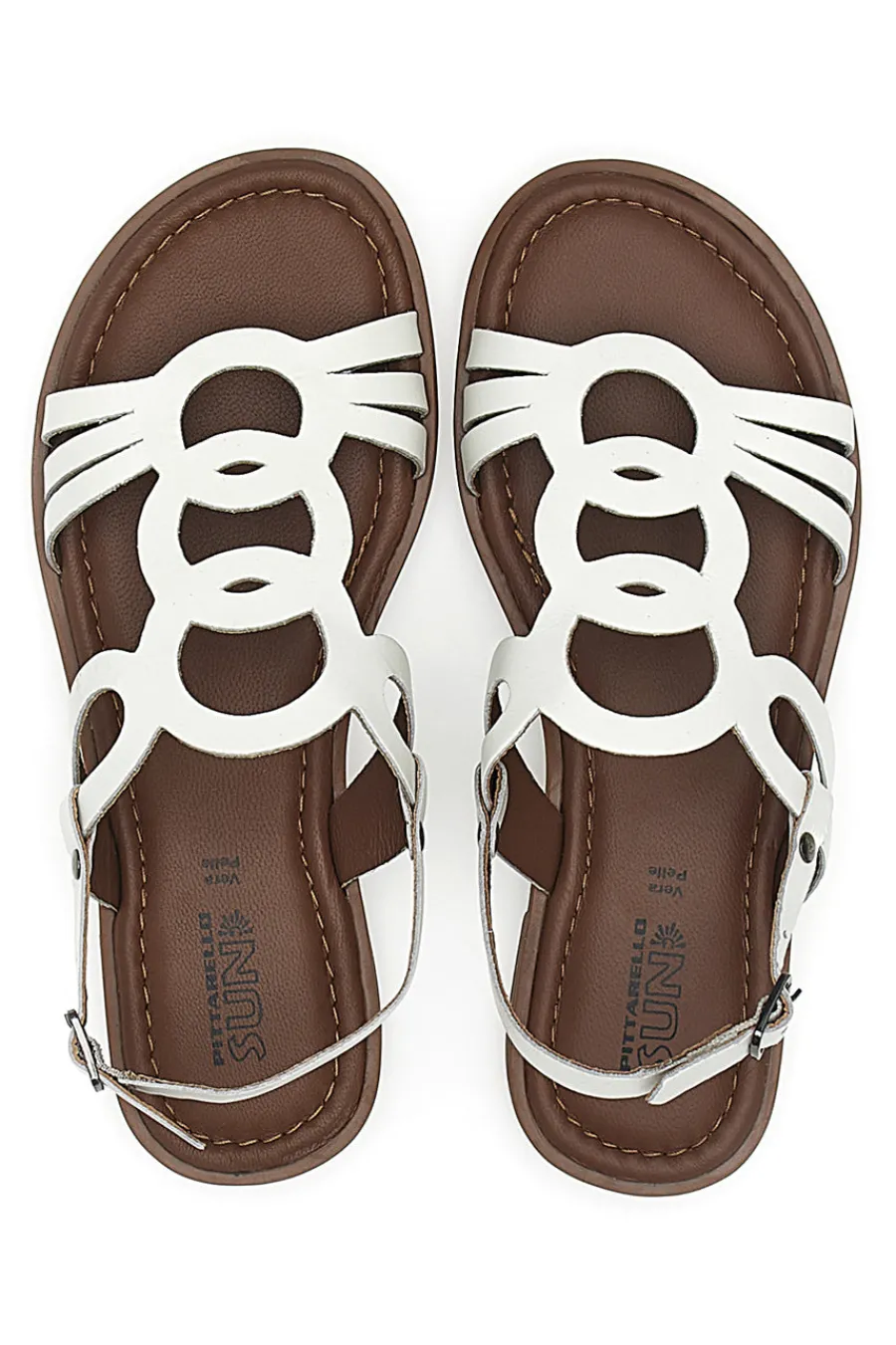 Sandali Bianchi In Vera Pelle A6440102-PITTARELLO SUN Discount