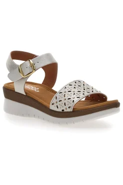 Sandali Bianchi Perlati con Platform 7194P-LINEA COMODA Discount