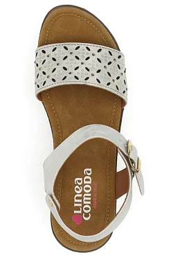 Sandali Bianchi Perlati con Platform 7194P-LINEA COMODA Discount