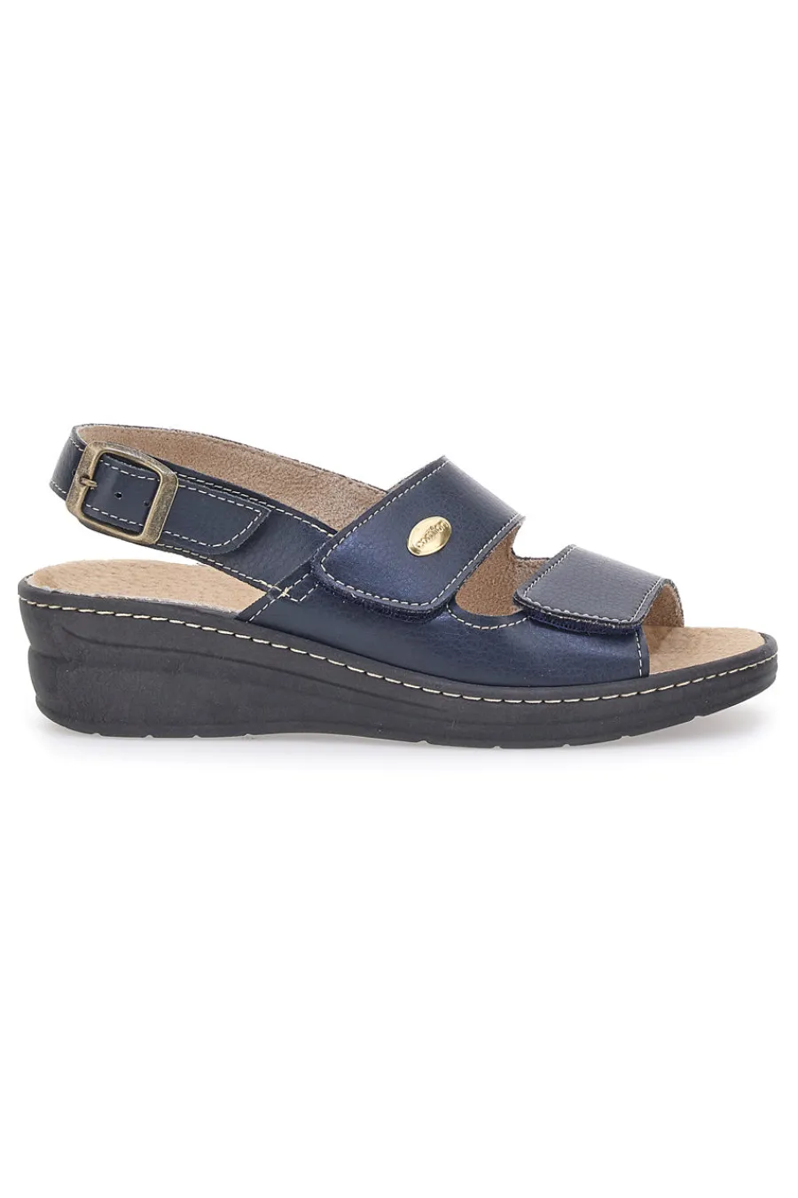 Sandali Blu con Cinturino e Sottopiede in Pelle 182-PRIMA RIGA Hot