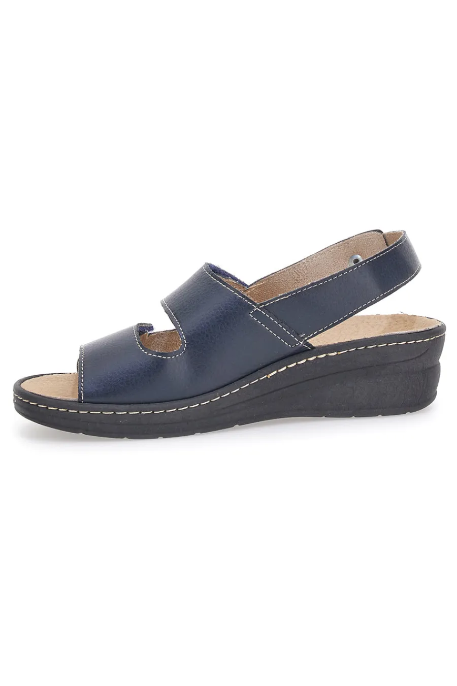 Sandali Blu con Cinturino e Sottopiede in Pelle 182-PRIMA RIGA Hot