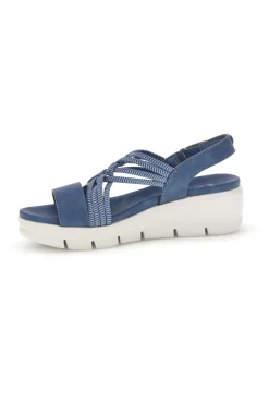 Sandali blu con fasce intrecciate e velcro The 24001A-FIRST ACTIVE