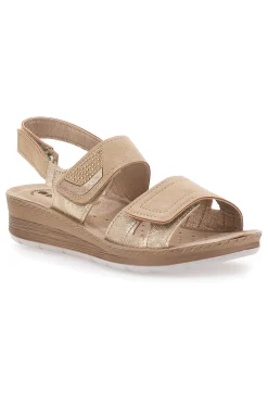 Sandali Blu con Fascia a Velcro e Sottopiede in Pelle 61 FC-INBLU Online