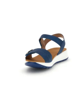 Sandali blu con strappi in velcro suola comfort Bza242387a-PLOCADI Online