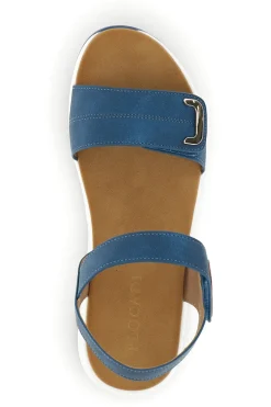 Sandali blu con strappi in velcro suola comfort Bza242387a-PLOCADI Online
