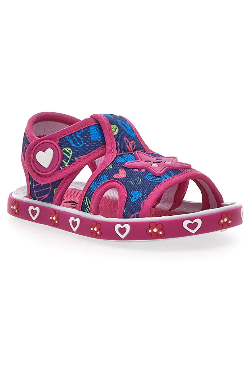 Sandali Blu e Fucsia in Tessuto Pitt Kids 2870