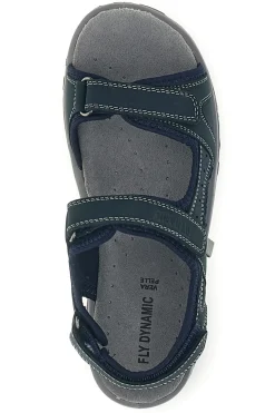 Sandali blu in vera pelle con strappi in velcro FD54-FLY DINAMIC Discount