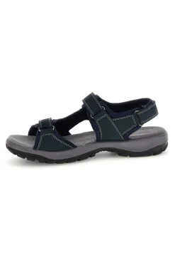 Sandali blu in vera pelle con strappi in velcro FD54-FLY DINAMIC Discount