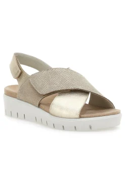 Sandali Champagne In Pelle Made in Italy 7582403035713-IMAC Online