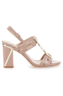 Sandali cipria con tacco intrecciati 231-LE HAVRE PARIS Clearance