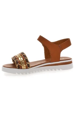 Sandali Cognac con Cinturino Prodotto Italiano 021-PLOCADI Outlet