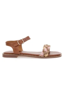 Sandali Cognac con Treccia 92119-THE FIRST Best