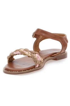 Sandali Cognac con Treccia 92119-THE FIRST Best