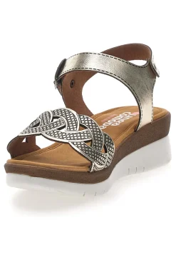 Sandali color platino con plantare comfort 8068C-LINEA COMODA Clearance