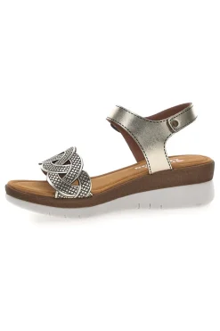 Sandali color platino con plantare comfort 8068C-LINEA COMODA Clearance