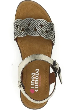 Sandali color platino con plantare comfort 8068C-LINEA COMODA Clearance