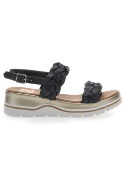 Sandali con Platform Nere Vera Pelle 81436-PITTARELLO ELITE