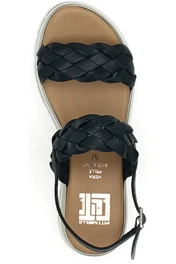 Sandali con Platform Nere Vera Pelle 81436-PITTARELLO ELITE