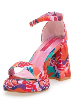 Sandali con Tacco a Blocco e Fiori 201-BETTYFLOWERS Outlet
