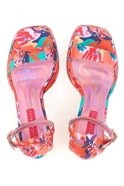 Sandali con Tacco a Blocco e Fiori 201-BETTYFLOWERS Outlet