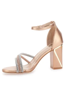 Sandali con tacco dorati e strass 233-LE HAVRE PARIS Sale