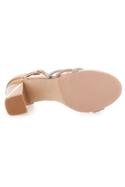 Sandali con tacco dorati e strass 233-LE HAVRE PARIS Sale