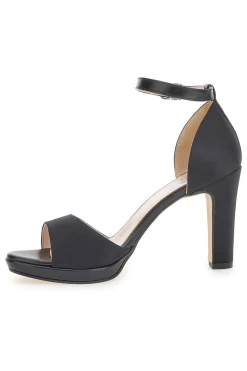 Sandali con tacco 672 Neri Raso-PITTARELLO LOVE