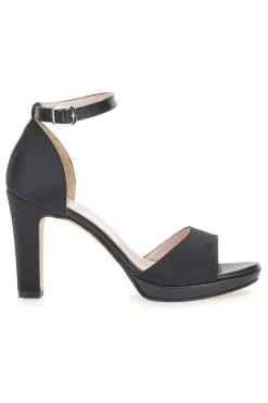 Sandali con tacco 672 Neri Raso-PITTARELLO LOVE