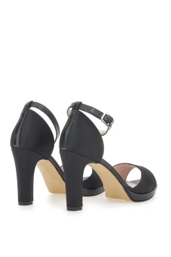 Sandali con tacco 672 Neri Raso-PITTARELLO LOVE