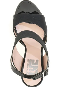 Sandali con tacco 722 Neri Raso-PITTARELLO LOVE