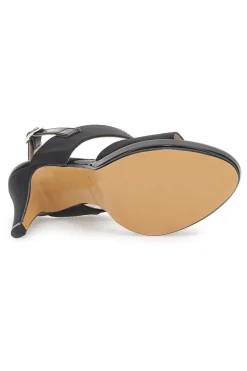 Sandali con tacco 722 Neri Raso-PITTARELLO LOVE