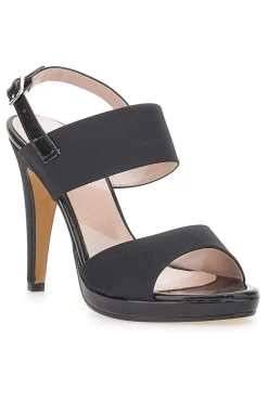 Sandali con tacco 722 Neri Raso-PITTARELLO LOVE