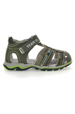 Sandali con Velcro Verde Oliva Pitt Kids 14365