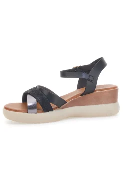 Sandali con zeppa bassa e fasce nere incrociate FW10172-PITTARELLO SUN Sale