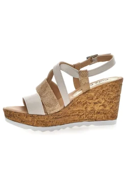 Sandali con Zeppa Cafè Cost 2778 Beige-CAFÈ COST Online