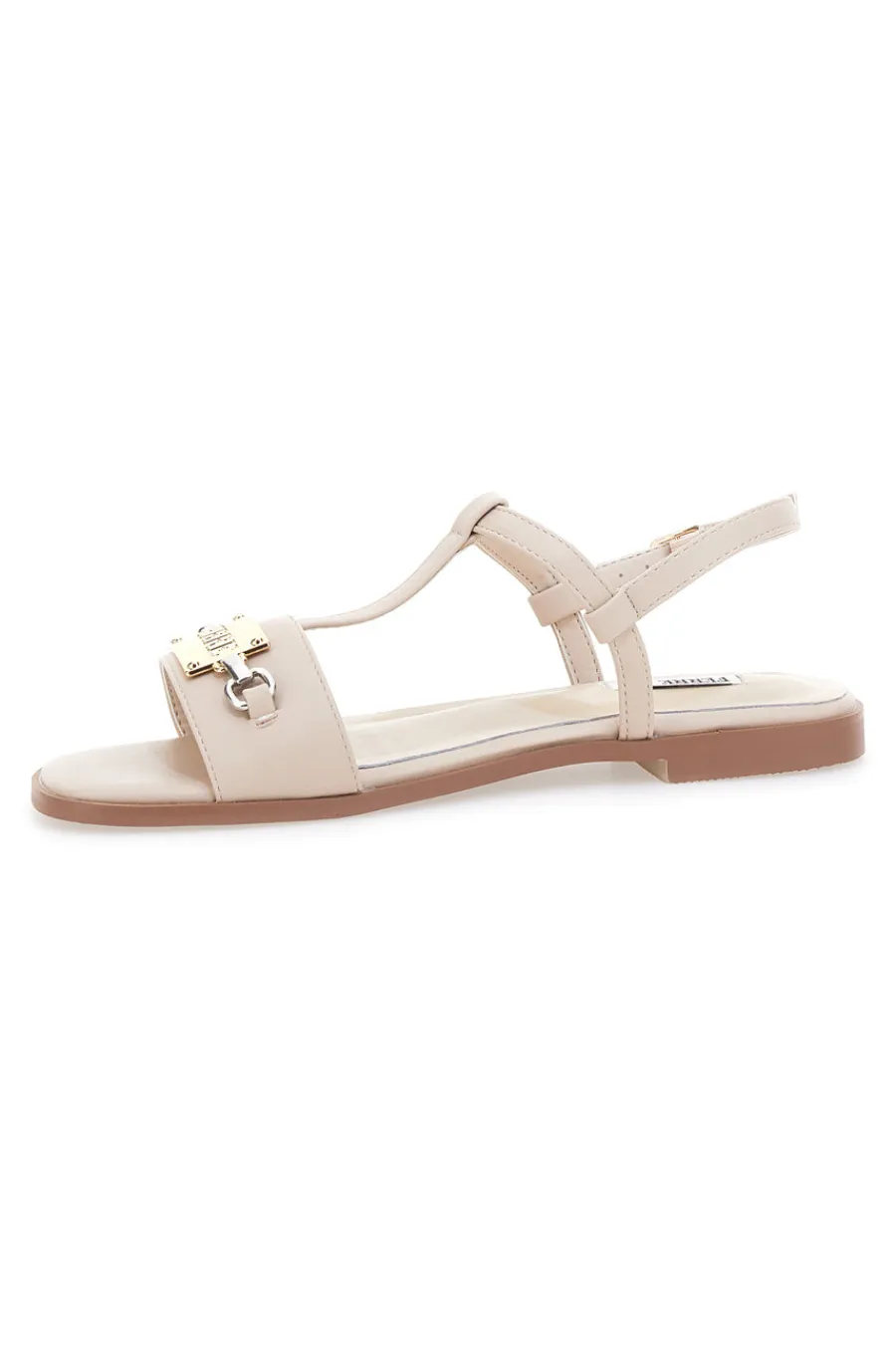 Sandali Crema Flat con Dettaglio Catena F251-FERRE' Hot