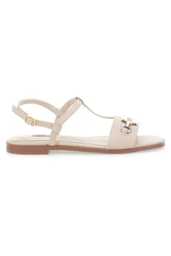 Sandali Crema Flat con Dettaglio Catena F251-FERRE' Hot