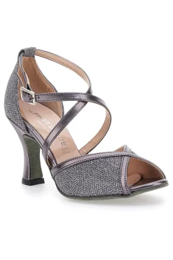 Sandali da Ballo Antracite Con Suola In Vera Pelle 4927-THE FIRST DANCE Clearance