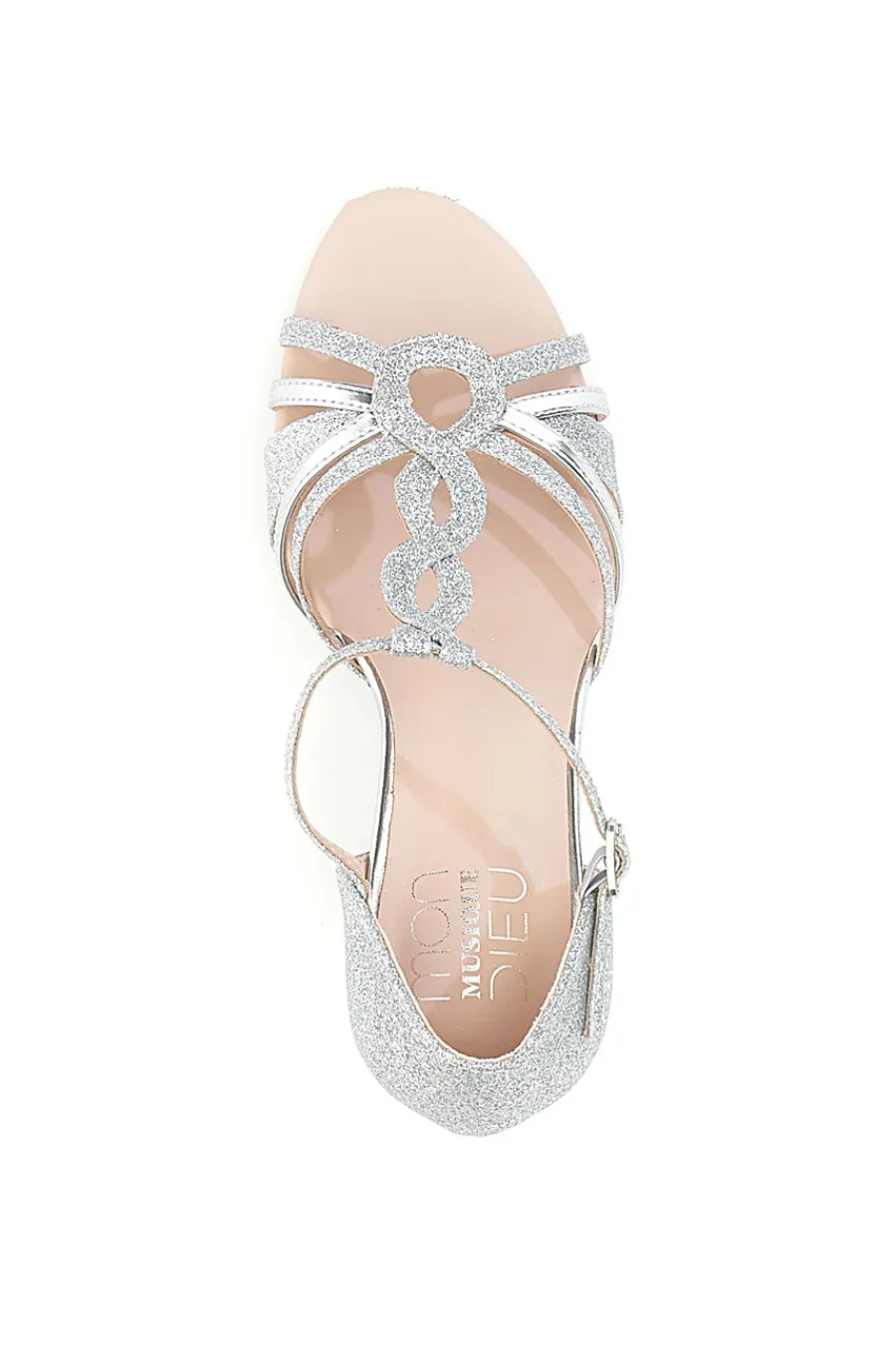 Sandali da Ballo Argento Con Strass 1460404-MON DIEU Sale