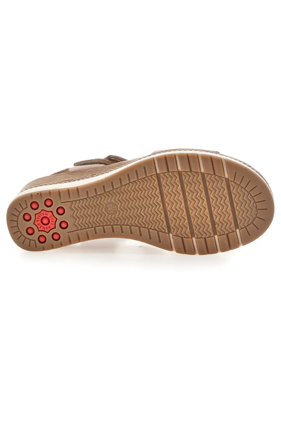 Sandali da donna rosa gold con doppia fascia e zeppa 67172670103-RELIFE Clearance