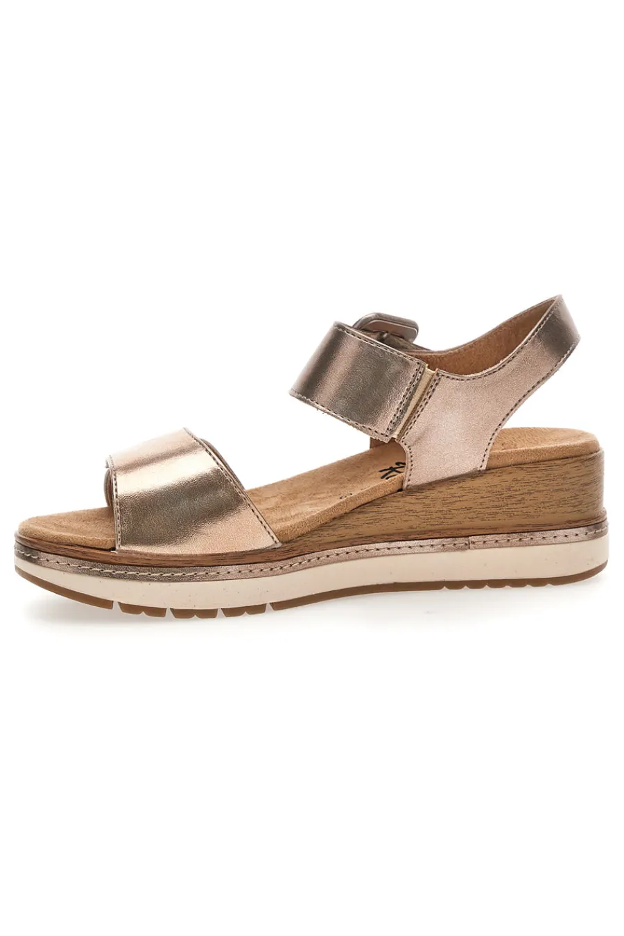 Sandali da donna rosa gold con doppia fascia e zeppa 67172670103-RELIFE Clearance