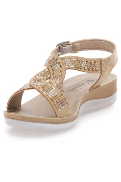 Sandali dorati con strass comfort 43BV-INBLU Online