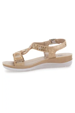 Sandali dorati con strass comfort 43BV-INBLU Online